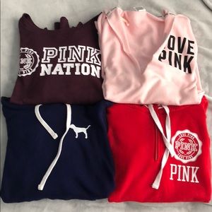 Bundle of 4 VS PINK sweatshirts (3 hoodies)